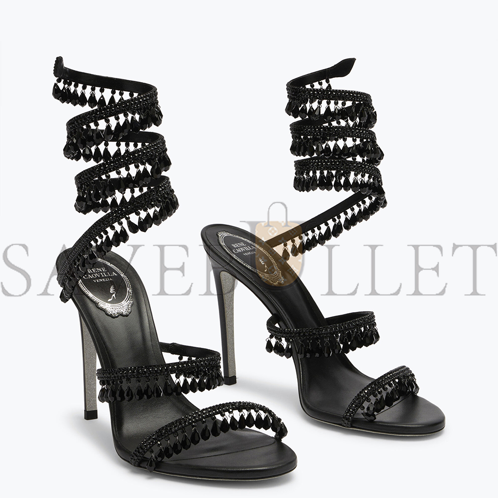 RENE CAOVILLA CHANDELIER BLACK SANDAL C10182